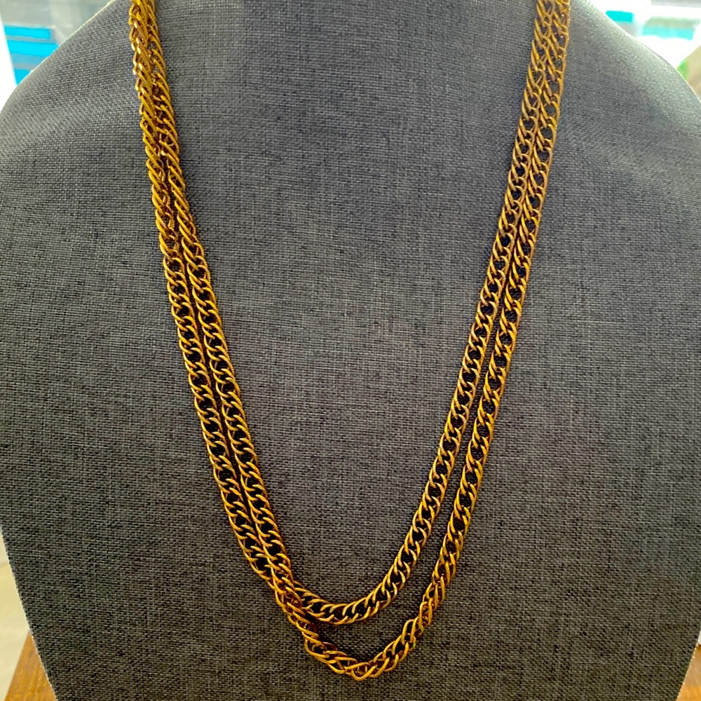Vintage Signed 54” Trifari Rolo Chain Necklace